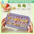 thumbnail image 4 of Stackable Ice Cube Tray Set with Lid & Bin, Ice Trays for Freezer –1S release all the ice cubes, Reusable silicone ice cube trays with lid for Drinks and Cocktails (Purple), 4 of 10