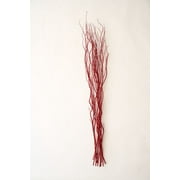 Green Floral Craft | 12 Stem Dried Curly Willow Branches 4-5 Feet Tall - Perfect Home Decoration And Floor Vase Filler (Red)