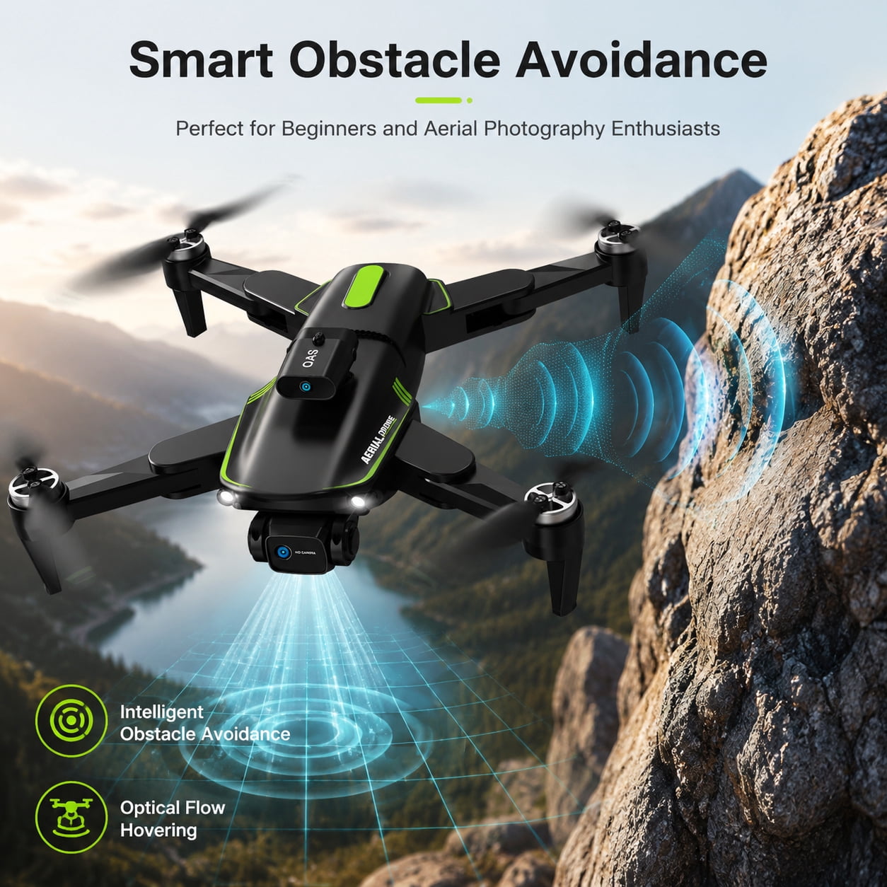 VILINICE 1080P Drone with Cameras for Adults, Foldable FPV Quadcopter with Brushless Motor, Obstacle Avoidance, Gesture & Trajectory Control, Headless Mode, Video HD Dual-Camera Drones for Beginners