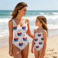 thumbnail image 2 of Grbisyd Girls Patriotic Suit Size 1-10 Years Cute Red White and Blue Swimsuit Girl Star Striped One Piece Swimwear for Summer Beach Wear, 2 of 6