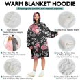 thumbnail image 5 of Wearable Oversized Blanket,Pioneer Flower Floral Print Pattern Wearable Blanket Hoodie for Adults,Cozy Hooded Blankets with Super Pockets,Super Warm Fuzzy Pullover for Women & Men, 5 of 6