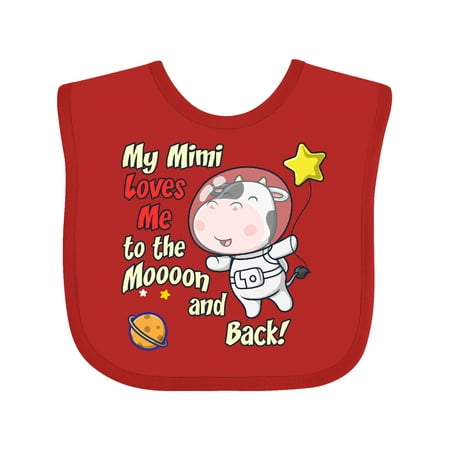 

Inktastic My Mimi Loves Me Cow Astronaut Gift Baby Boy or Baby Girl Bib