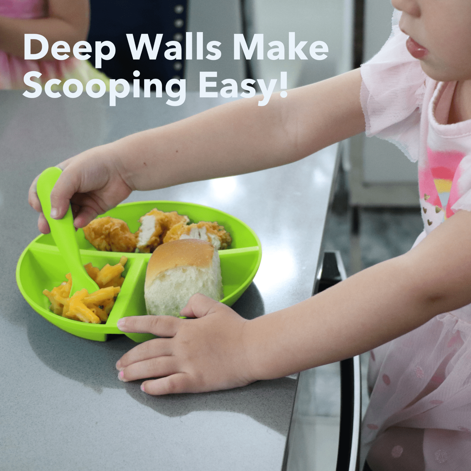 ReUSAbles by Re-Play Recycled Plastic, 3-Pack Divided Plates for Toddlers, Multicolor