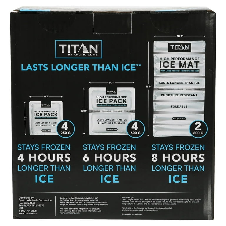 Titan by Arctic Zone High Performance Ice Packs, 10 Pack Combo