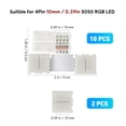 FESTFENDS Quick-Connect 5050 RGB LED Strip Connectors, 10mm Solderless ...