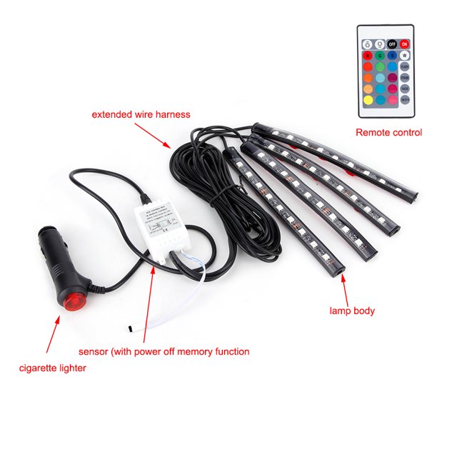 Luz de ritmo LED luz flexible control remoto inalámbrico RGB para camiones domésticos camiones ANGGREK Otros
