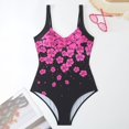 thumbnail image 4 of Huesdet One Piece Swimsuits for Women Button up Swimwear Tummy Control Retro Bathing Suits[Red,S], 4 of 9