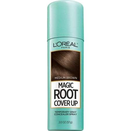L'Oreal Paris Magic Root Cover Up Gray Concealer Spray, Medium Brown, 2 (Best Grey Coverage For Dark Hair)