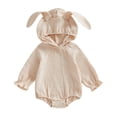 thumbnail image 4 of Ruyang New Born Baby Easter Outfit Toddler Girl Bunny Graphic Rabbit Ears Long Sleeve Hooded Romper One Piece Sweatshirt Jumpsuit, 4 of 4