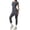 Dark Gray, variant on Women's 2 Piece Yoga Sets Short Sleeve Gym Tracksuit High Waist Running Leggings & Crop Top Outfits