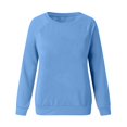 thumbnail image 4 of Chemises de Compression à Manches Longues pour Femmes à Col Rond Uni Plus Sweat-Shirt Oversize Pulls Coupe Ample à la Mode des Hauts Légers pour les Femmes de Grande Taille Gris M, 4 of 5