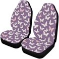 thumbnail image 1 of ABPHQTO Juego de 2 fundas para asientos de coche, mariposas blancas y rosas, Protector Universal para asientos delanteros de coche, apto para coche, SUV, sedán, camión, 1 of 3