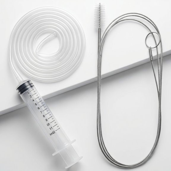 BlinkLLX Clear Washable 3 Piece 36 Inch Refrigerator Cleaning Kit with Syringe and Brushes