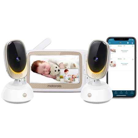 Motorola 5" HD WiFi Video Baby & Home Monitor w/ Mood Light, 2 Cameras Set
