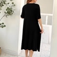 thumbnail image 5 of Taqqpue Cotton Nightgown for Women Solid Color Long Sleepshirts Short Sleeve Full Length Nightshirt Casual Loungewear for Women, 5 of 9