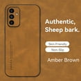 thumbnail image 1 of ELEHOLD Leather Case for Samsung Galaxy A34 5G,Luxury Sheepskin Comfortable Grip All-inclusive Lens Protection Soft Edge Shockproof Slim Case for Samsung A34 5G,BBrown, 1 of 6