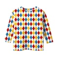 thumbnail image 5 of LRen Girls Long Sleeve Shirts Striped Crew Neck 3/4 Sleeve Tops for Kid Summer Casual Loose Fit Tee Valentines Day Classroom Gifts, 5 of 6