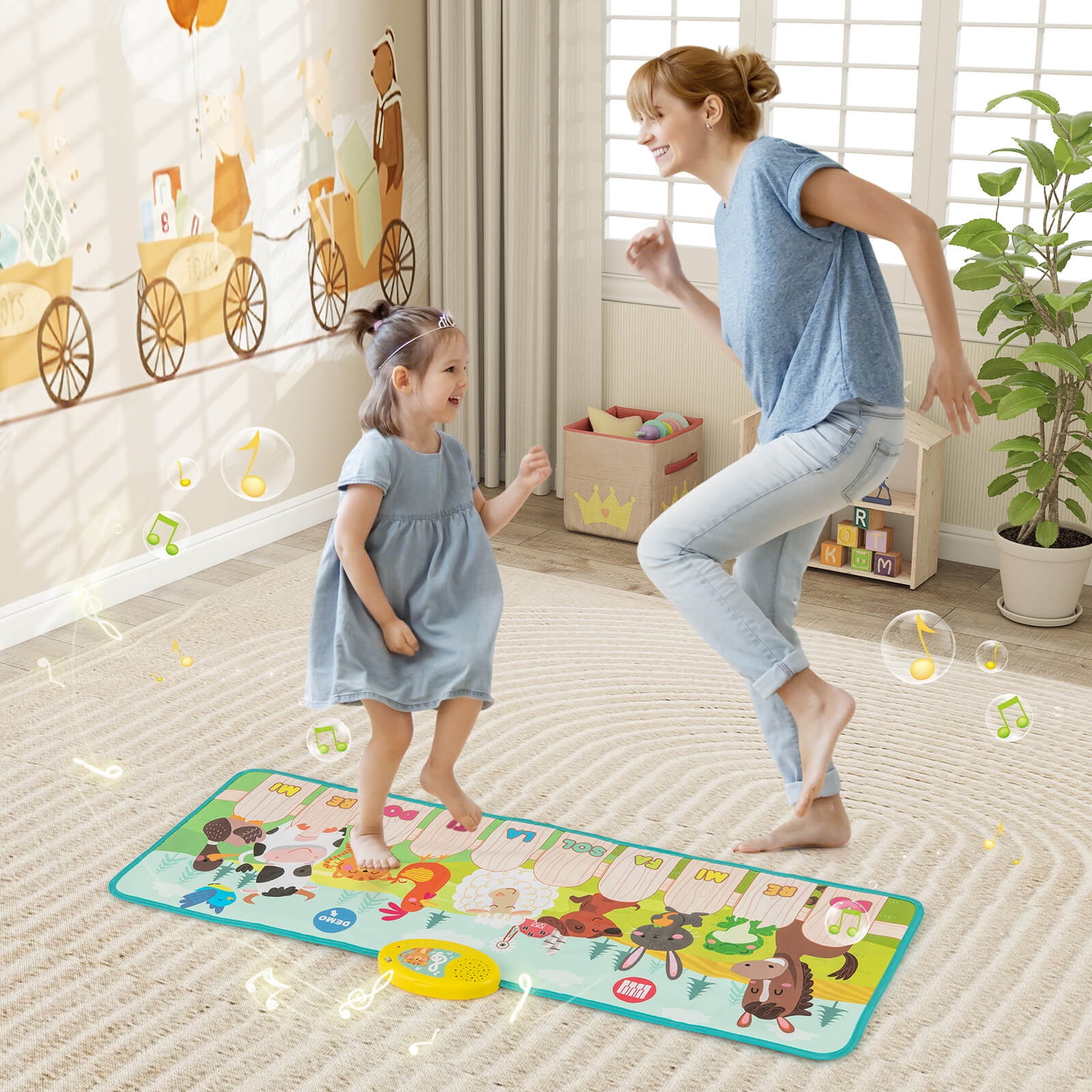 Costway Floor Piano Mat for Toddlers Baby Musical Touch Dancing Keyboard Play Mat Gift