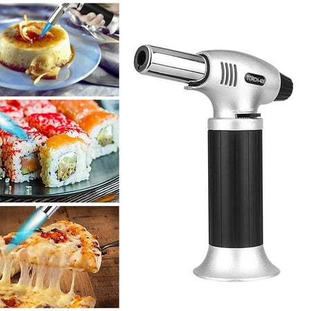 

Butane Blow Torch with Safety Lock and Adjustable Flame Kitchen Refillable Culinary Butane Torch for Cooking BBQ Baking Brulee Creme Desserts DIY Soldering (Butane Gas Not Included)