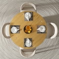 thumbnail image 5 of 46" Modern Wood Round Dining Table,Tabacco Oak,Dining Room&Kitchen,Wood Color, 5 of 7