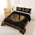 thumbnail image 2 of Castle Fairy Western Wood Letter A Queen Comforter Set 3pcs for Adults,Vintage Texas Star Bedding Comforter Set,Black Reversible, 2 of 6