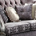 thumbnail image 2 of Velvet Tufted Wooden Loveseat with Carved Details, Purple and Silver, 2 of 4