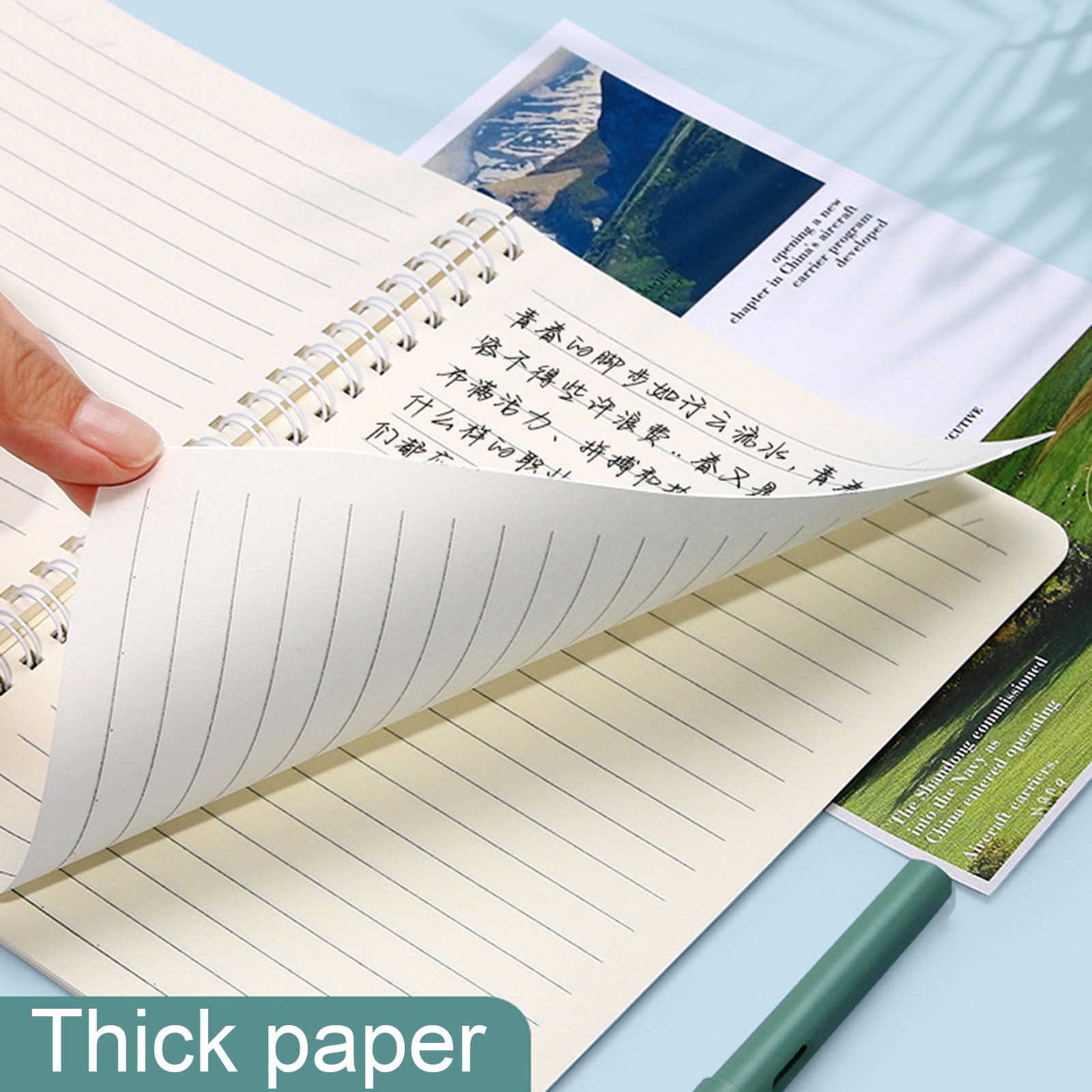 Spiral Notebook 4 Pack, Lined Journal A5 Size, Hard Cover Spiral Notebook, Notebook Journals for Writing , College Ruled Notebook, Spiral Journals for Men and Women,60 Sheets Per Notebook,Light blue