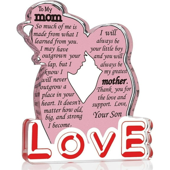 Gifts For Mom From Daughter Son Mother's Day Birthday Gifts For Best Mom Ever Ideas Gift 3.9x3.9 In Acrylic Plaque Desk Decorations Anniversary Valentine's Thanksgiving Day Decor