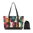 thumbnail image 7 of FORMRS Canvas Laptop Tote Bag for Women with 15.6" Computer Compartments Shoulder Handbag, Retro Geometric, 7 of 7
