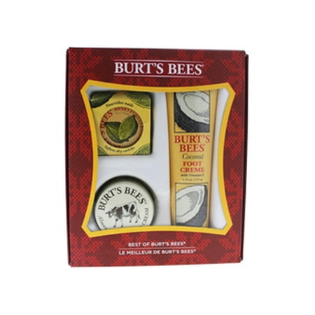 Best Of Burt's Bees Set Burt's Bees 3 Pc Set 2oz Almond & Milk Hand Cream, 4.34oz Coconut Foot Creme, 0.6oz Lemon Butter Cuticle Cream For