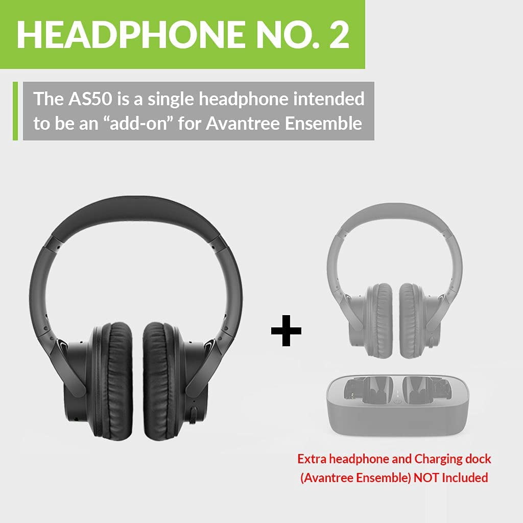 Avantree AS50, a Second Pair of Bluetooth Headphones for [Avantree Ensemble  Wireless TV Watching Set] Dual Link, 35 | Walmart Canada