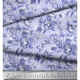thumbnail image 3 of Soimoi Purple polyester Crepe Fabric Leaves & Floral Print Sewing Fabric BTY 52 Inch Wide, 3 of 3
