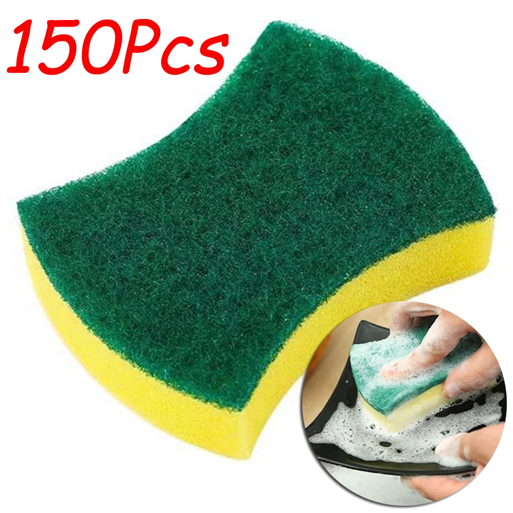 Kitchen Sponge,Multi-Purpose Double-Faced Scouring Pads Dish Washing Scrub,Stains Removing Cleaning Brush (Pack of 50), Size: 50pcs