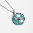 thumbnail image 4 of Dragonfly Glass Circular Pendant Women's Necklace, 4 of 5