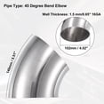 thumbnail image 3 of 2uds OD 4" 45 Grados Inoxidable Acero Curva Tubo Escape Codo Tubo, 3 of 7