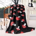 thumbnail image 2 of Red Mushroom Dot Black Pattern Blanket,Comfortable Soft Lamb Wool Throw Blanket,All Season,Warm Lightweight Blankets for Sofa Bed Couch Living Room Chair,40"x50", 2 of 4