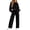 Black, variant on Kctiaxy Sweatsuits Women 2 Piece Outfit Crew Neck Long Sleeve Pullover Crop Tops and Drawstring Wide Leg Pants Fashion Matching Lounge Sets