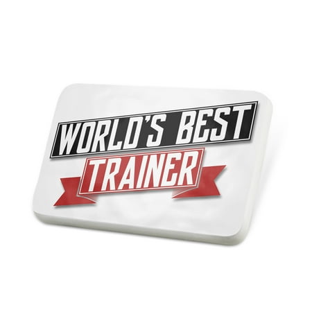 Porcelein Pin Worlds Best Trainer Lapel Badge –