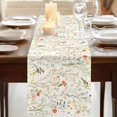 thumbnail image 3 of Spring Floral 36 Inch Table Runner, Summer Birds Botanical Country Pastoral Farmhouse Dresser Scarf Cotton & Linen Tablerunner for Dining/Kitchen Island/Holiday Party Décor Small 13" x 36", 3 of 9