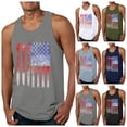 thumbnail image 3 of kpoplk Mens 4th of July Tank Tops 3D Printed Independence Day USA Flag Short Sleeved Summer Sports Gym Workout T-Shirt(AG,XL), 3 of 6