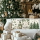 thumbnail image 5 of Juego de 4 fundas de almohada navideñas | Estampado de Papá Noel, muñeco de nieve y árbol de Navidad | Decoración navideña de poliéster de 45 x 45 cm | Fundas de cojín para dormitorio y sala de estar, 5 of 5