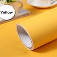 thumbnail image 1 of Papier Peint en Bois Autocollant Blanc PVC Imperméable Film Décoratif Armoire de Cuisine Chambre Garde-Robe Rénovation de Meubles Autocollants Mat Jaune Pur 40cmX3m, 1 of 6