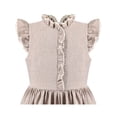 thumbnail image 5 of Sunny Fashion Girls Dress Coffee Solid Lace Trim Cap Sleeve Daily Student Party Cotton 6 Years, 5 of 7