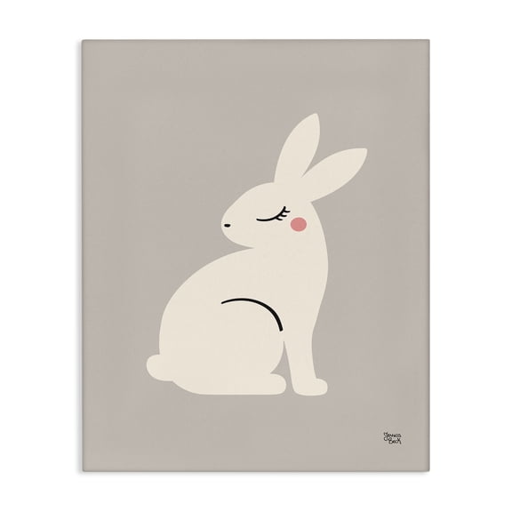 Stupell Industries Minimalist Minimal White Rabbit Canvas Art, 16 x 20, by Jessica Beck