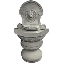 Solid Rock Stoneworks Concrete Lion Wall Fountain - 60" Tall - Unfinished