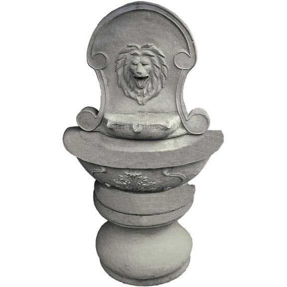 Solid Rock Stoneworks Concrete Lion Wall Fountain - 60" Tall - Unfinished