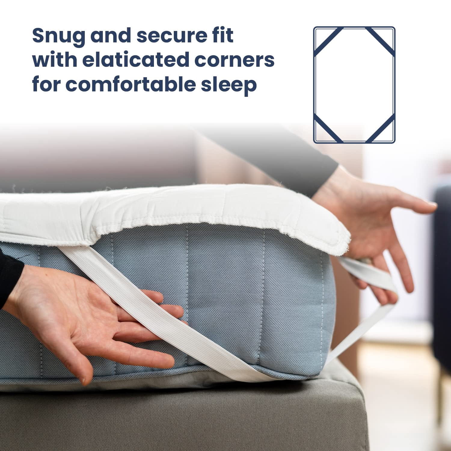 Maypes Waterproof Mattress Pad, Elastic Fitted Quilted Cotton Top Cover, Daybed 33x75 Inch, 1 Ct