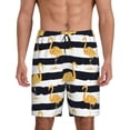 thumbnail image 3 of Lsque Gold Flamingo Mens Sleep Pajama Shorts,Short Pajama Pants, Cotton Ultra-Soft Knit-4X-Large, 3 of 9