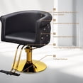 thumbnail image 5 of UBesGoo Barber Chair Salon Styling Chair Black Gold Hydraulic Pump, Black & Gold, 5 of 8