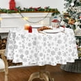 thumbnail image 4 of Christmas Table Cloth Round 60 Inch, Waterproof White Silver Snowflake Tablecloth, Washable Metallic Xmas Table Cover Spillproof Winter Table Cloths Cover for Holiday Christmas Decorations, 4 of 6